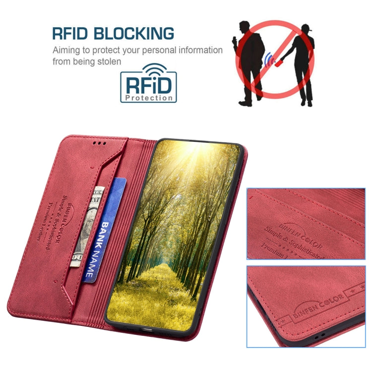 Para infinix cero x / x pro magnético rfid bloqueando la caja del teléfono antirrobo de cuero (rojo)