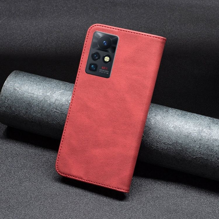 Para infinix cero x / x pro magnético rfid bloqueando la caja del teléfono antirrobo de cuero (rojo)