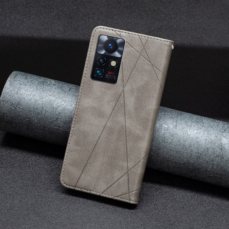 Para infinix cero x estuche de teléfono de cuero magnético invisible neo prismático (gris)