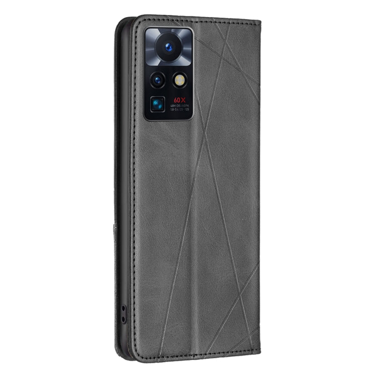 Para infinix cero x neo prismatic invisible cuero magnético estuche (negro)