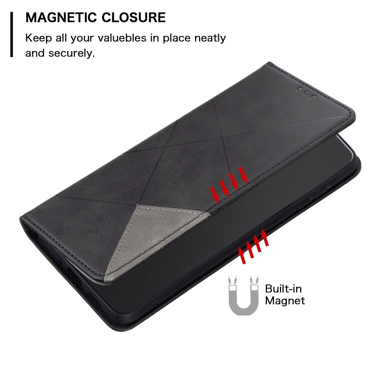Para infinix cero x neo prismatic invisible cuero magnético estuche (negro)