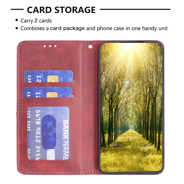 Para infinix cero x / x pro prismático funda de teléfono de cuero magnético invisible (rojo)