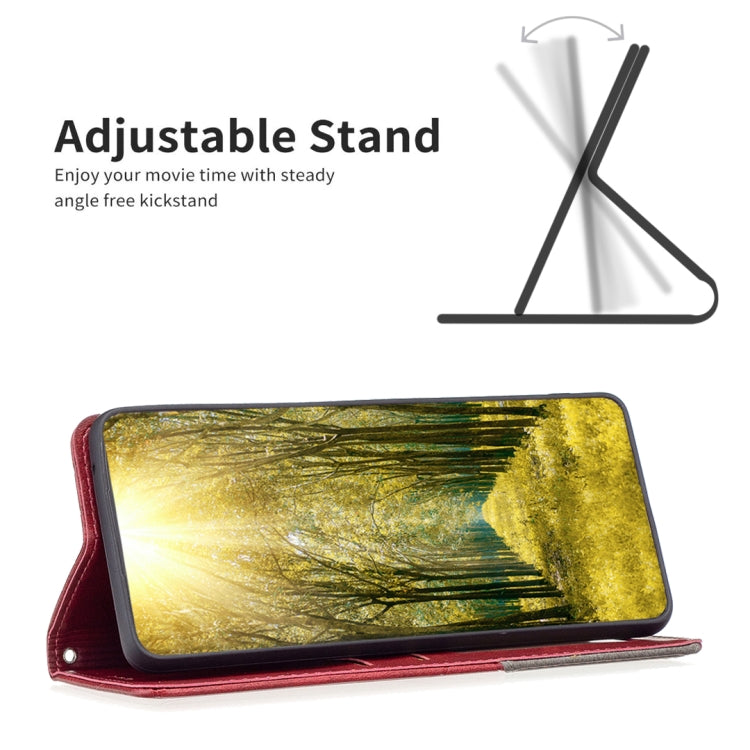 Para infinix cero x / x pro prismático funda de teléfono de cuero magnético invisible (rojo)