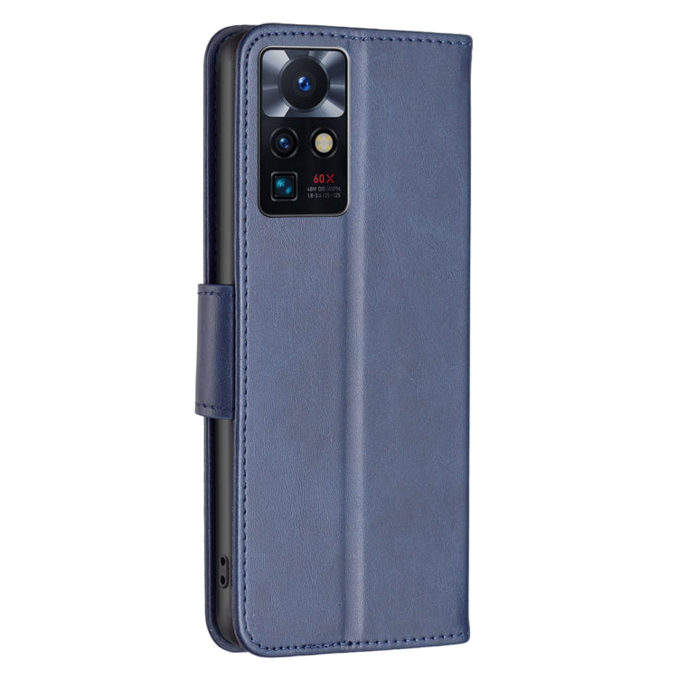 Para infinix cero x neo corderskin texture cuero caja de cuero (azul)