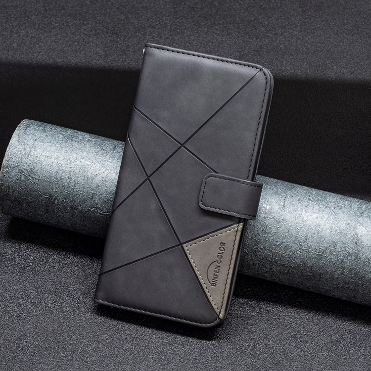 Para infinix cero x / x pro bf05 hebilla magnética rhombus textura de textura de cuero estuche (negro)
