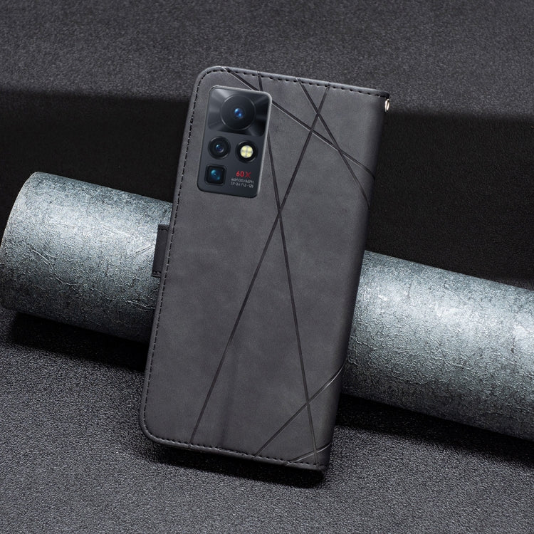 Para infinix cero x / x pro bf05 hebilla magnética rhombus textura de textura de cuero estuche (negro)