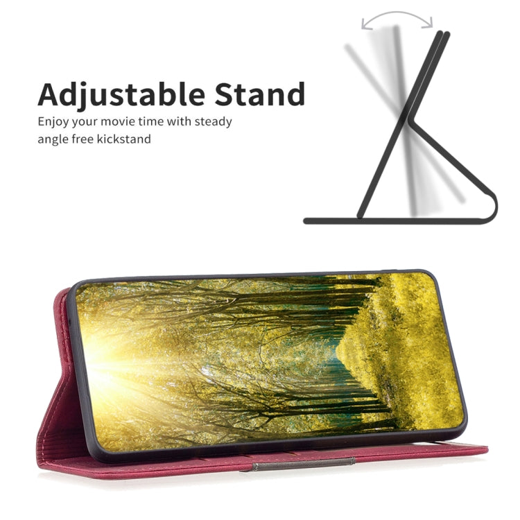 Para infinix cero x neo magnético empalme de cuero estuche (rojo)