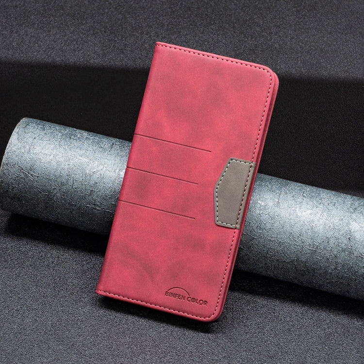 Para infinix cero x neo magnético empalme de cuero estuche (rojo)