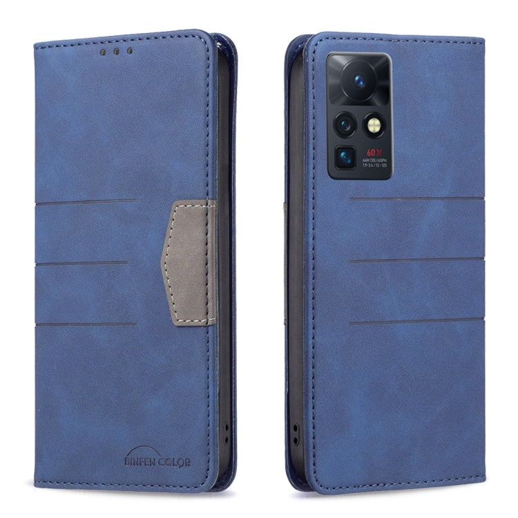 Para infinix cero x / x pro magnético de empalme de cuero caja de teléfono (azul)