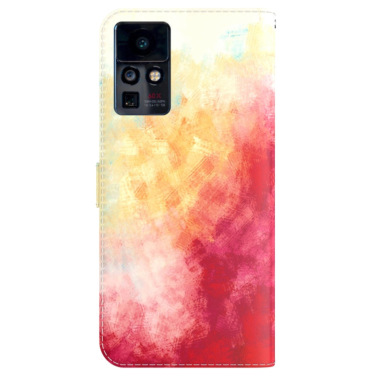 Para infinix cero x neo / x6810 estuche de cuero de patrón de acuarela (cereza de primavera)