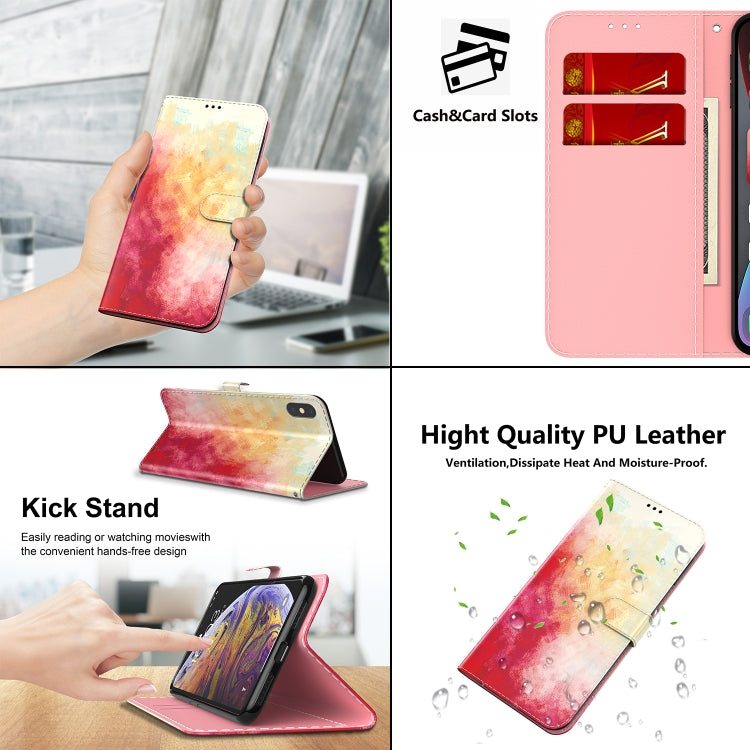 Para infinix cero x neo / x6810 estuche de cuero de patrón de acuarela (cereza de primavera)