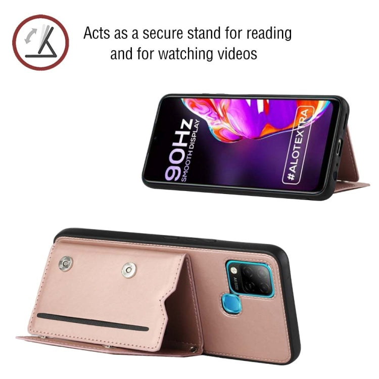 Para Infinix Hot 10s / 10t / 10s NFC Skin Feel PU + TPU + PC Case de teléfono (oro rosa)