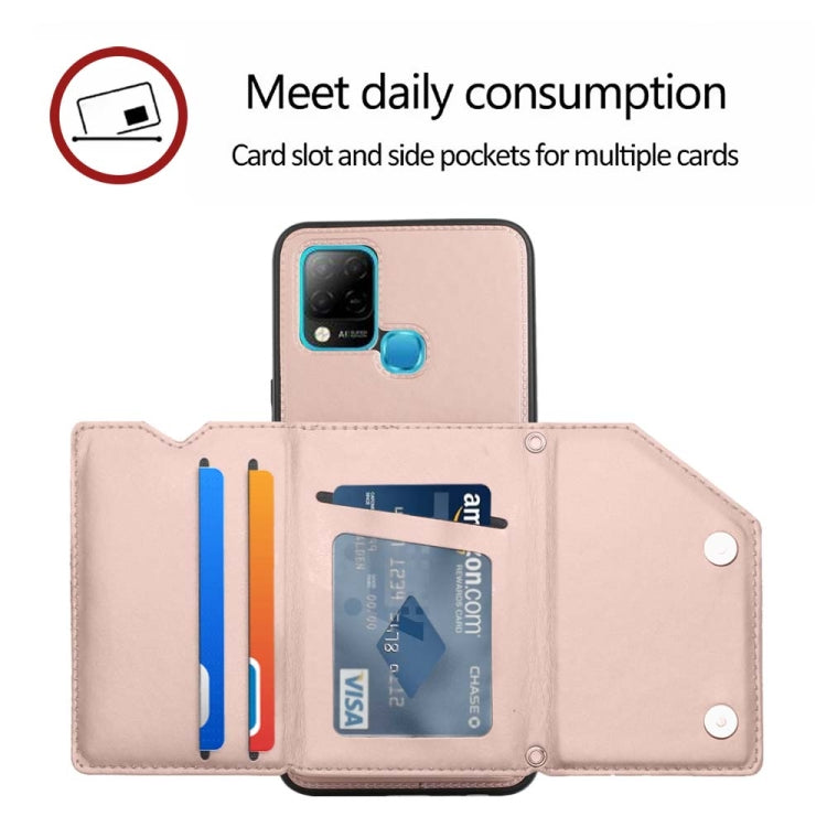 Para Infinix Hot 10s / 10t / 10s NFC Skin Feel PU + TPU + PC Case de teléfono (oro rosa)