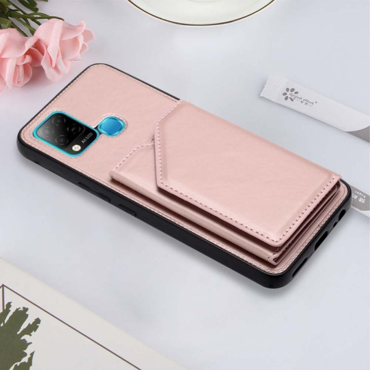 Para Infinix Hot 10s / 10t / 10s NFC Skin Feel PU + TPU + PC Case de teléfono (oro rosa)