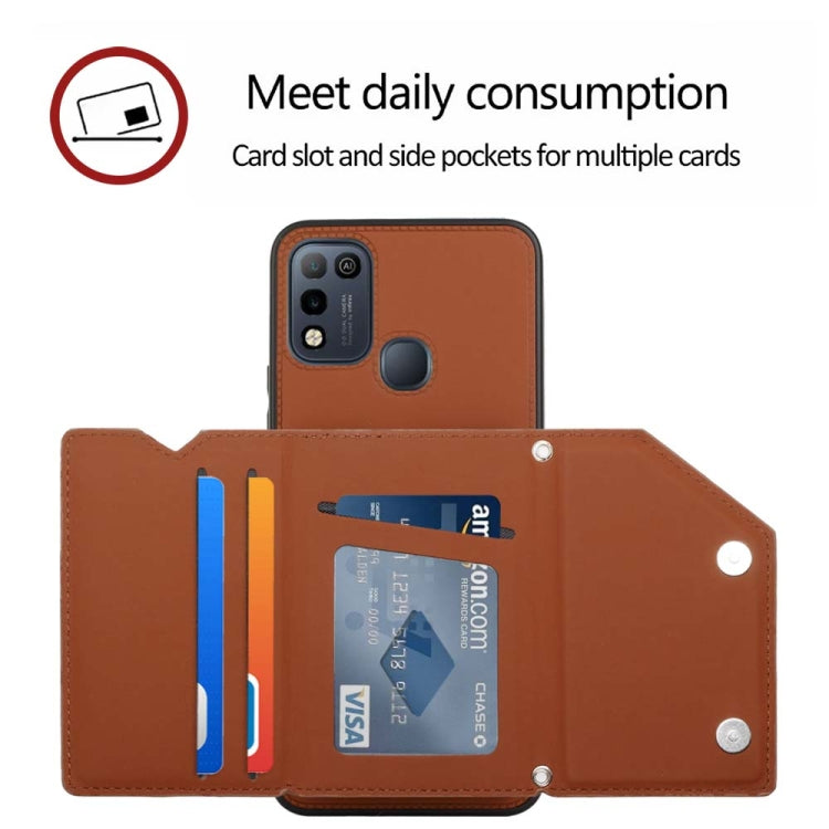 Para Infinix Hot 10 Play / 11 Play Skin Feel Feel PU + TPU + PC Telephone (Brown)