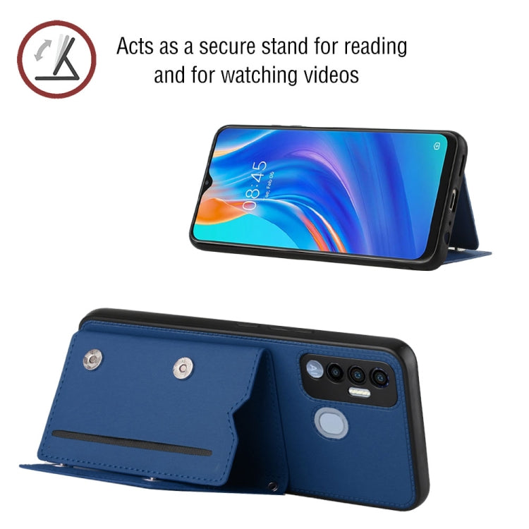 Para Tecno Spark 7p Skin Feel PU + TPU + PC Case de teléfono (azul)