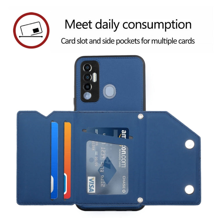 Para Tecno Spark 7p Skin Feel PU + TPU + PC Case de teléfono (azul)