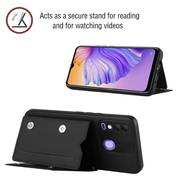 Para Tecno Spark 8 Skin Feel PU + TPU + PC Case de teléfono (negro)