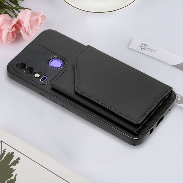 Para Tecno Spark 8 Skin Feel PU + TPU + PC Case de teléfono (negro)