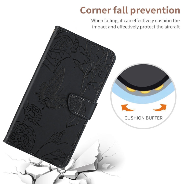 Skin para OnePlus Nord Ce 2 5G Butterfly Peony Foothip Fase (Negro)