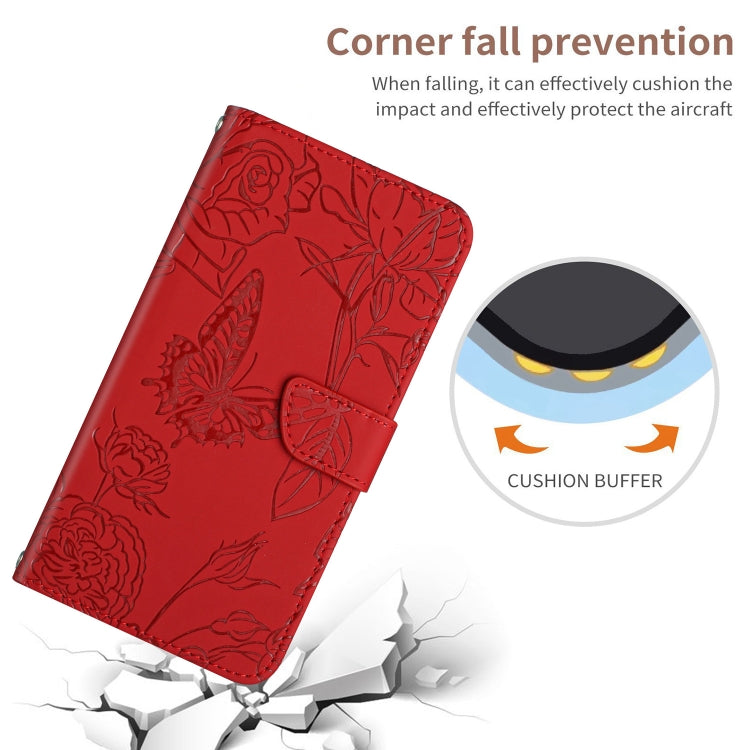 Skin para OnePlus Nord CE 2 5G Butterfly Peony Foothip Fase (Rojo)