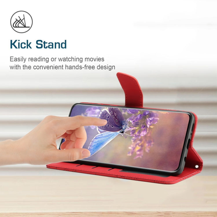 Skin Feel Butterfly Peony Factor de Cuero En Relieve para OnePlus Nord Ce2 Lite Realme 9 Pro 5G Realme V25 (Rojo)