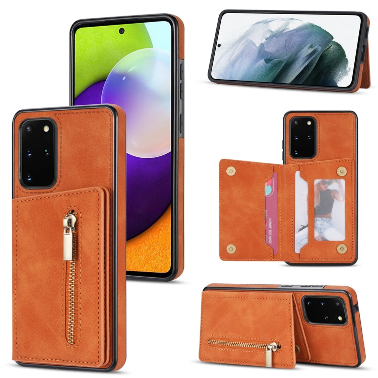 Caja para Teléfono Samsung Galaxy S20 Soporte de Tarjeta (Brown)