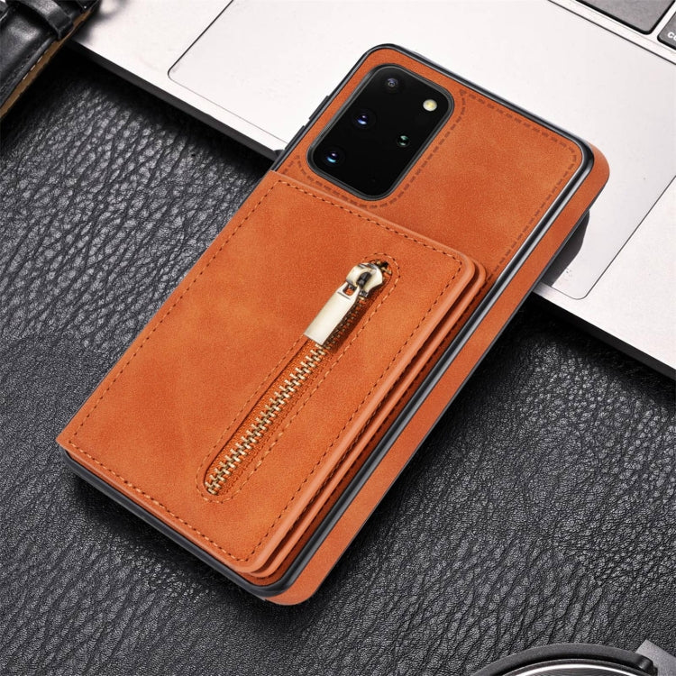 Caja para Teléfono Samsung Galaxy S20 Soporte de Tarjeta (Brown)