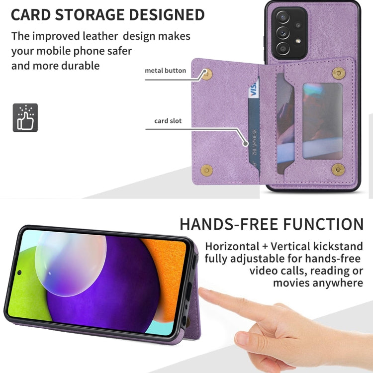 Caja de Teléfono para Samsung Galaxy A52 / A52S 5G Línea Tarjeta de Teléfono (Púrpura)