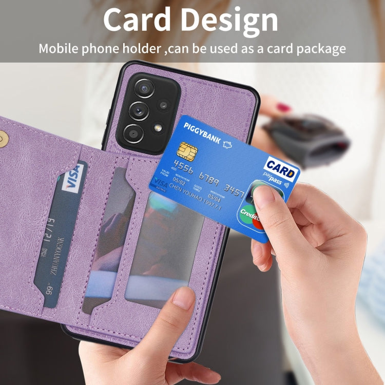 Caja de Teléfono para Samsung Galaxy A52 / A52S 5G Línea Tarjeta de Teléfono (Púrpura)