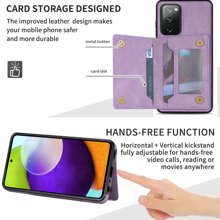 Caja para Teléfono Samsung Galaxy S20 FE Función Titular de Tarjeta (Púrpura)