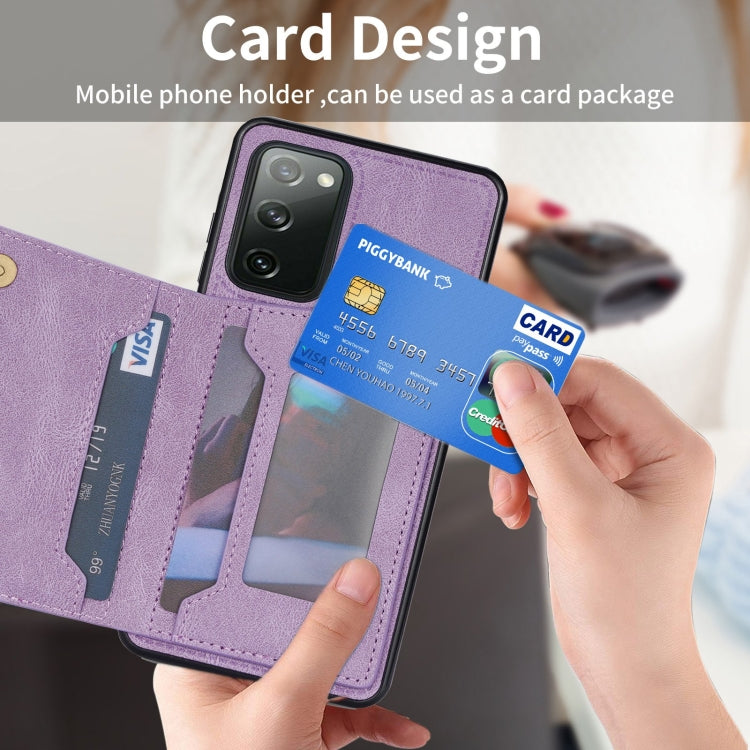 Caja para Teléfono Samsung Galaxy S20 FE Función Titular de Tarjeta (Púrpura)