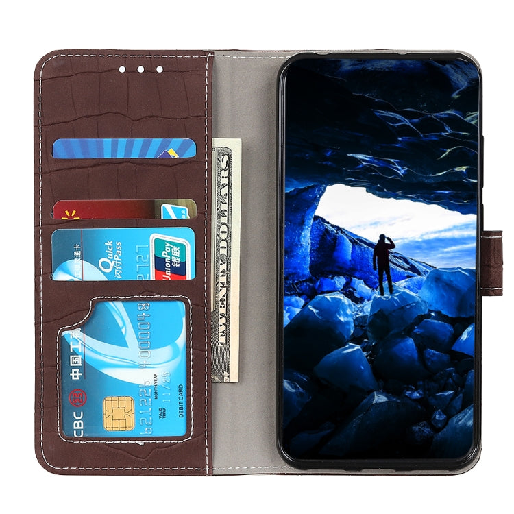 Funda OnePlus Nord 2T de Cuero con Textura Crocodile y Cierre Magnético Horizontal (Marrón)
