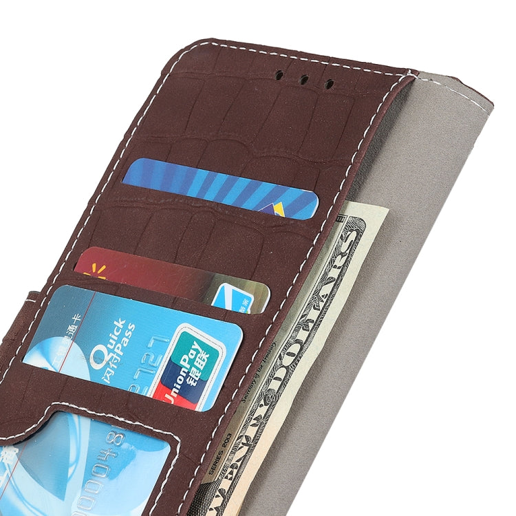 Funda OnePlus Nord 2T de Cuero con Textura Crocodile y Cierre Magnético Horizontal (Marrón)