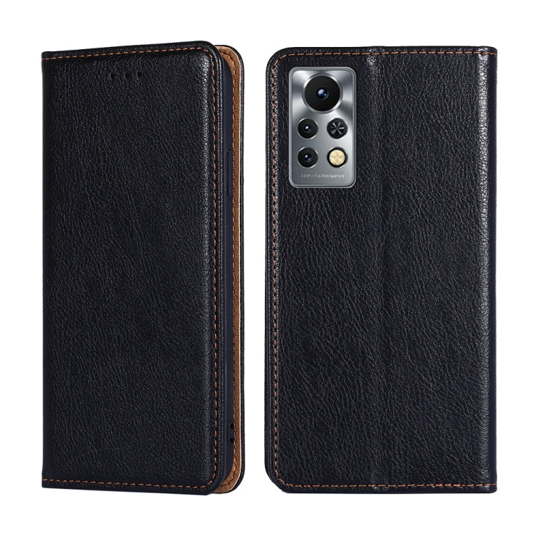 Para Infinix Hot 11S X6812 Case de teléfono de cuero magnético de color puro (negro)