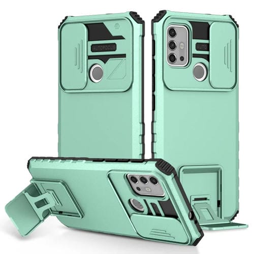 Para el portavasos del soporte estereoscópico de Motorola Moto G30 / G10 Camshield Sliding Camshield (azul claro)