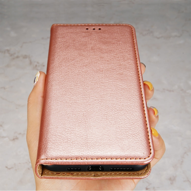 Para Sony Xperia Ace III Oil Gloom Color sólido Flip Flip Finete Phone (oro rosa)