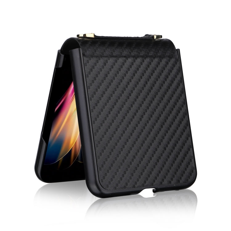 Para la textura de fibra de carbono de bolsillo Huawei P50 PU + TPU TPU Case (negro)