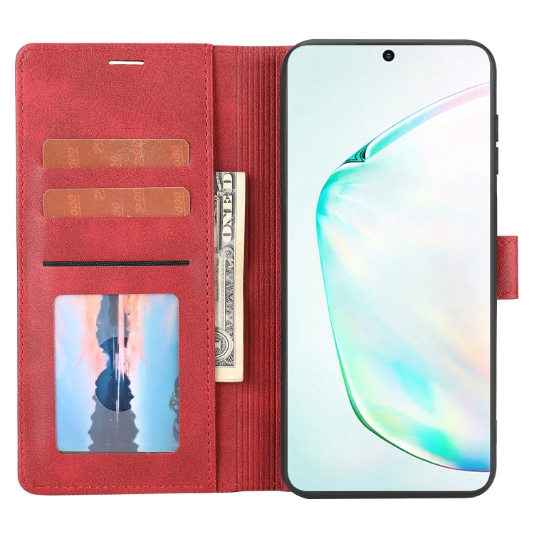 Para Samsung Galaxy Note10+ Cape de cuero Flip de billetera clásica (rojo)