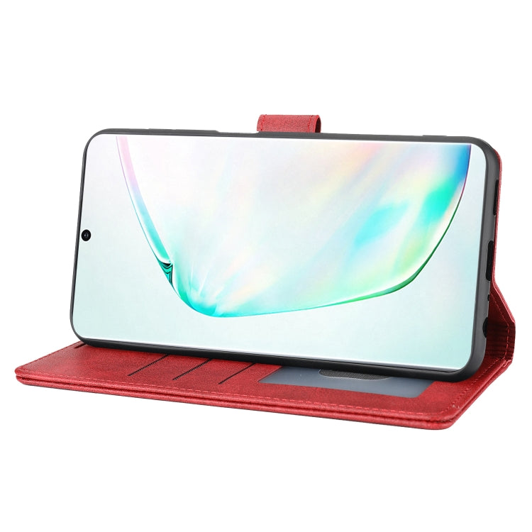Para Samsung Galaxy Note10+ Cape de cuero Flip de billetera clásica (rojo)