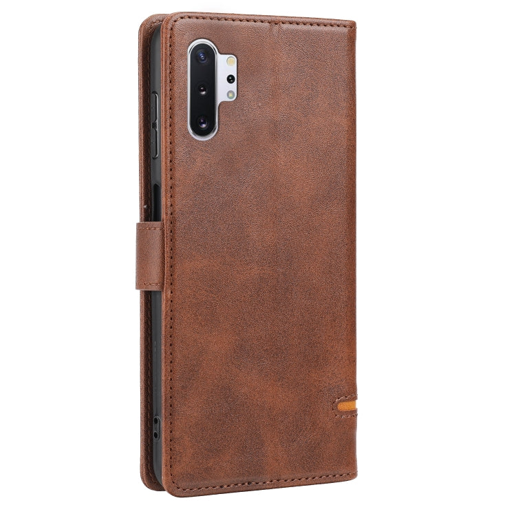 Para Samsung Galaxy Note10+ Cape de cuero Flip de billetera clásica (marrón)