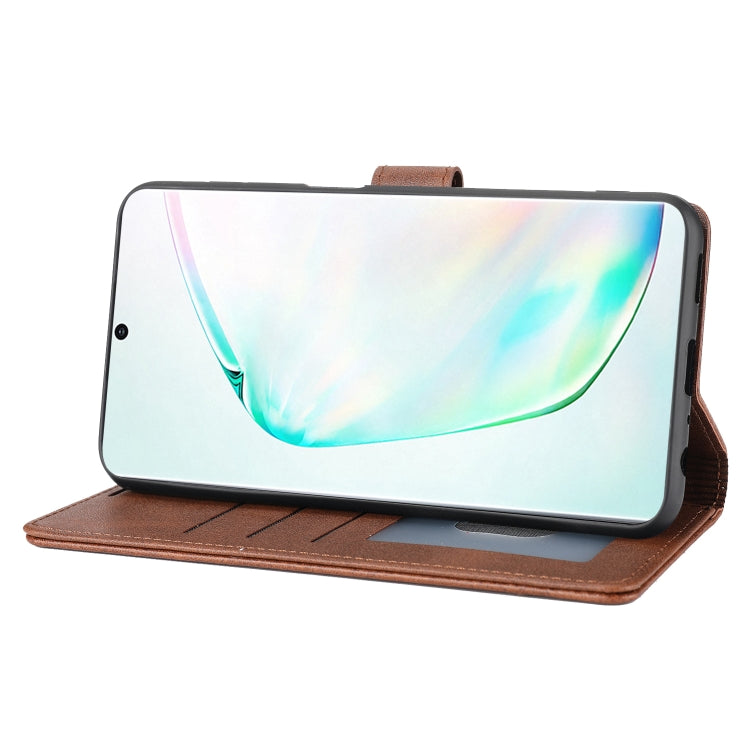 Para Samsung Galaxy Note10+ Cape de cuero Flip de billetera clásica (marrón)
