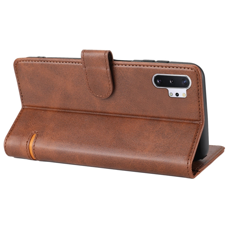 Para Samsung Galaxy Note10+ Cape de cuero Flip de billetera clásica (marrón)