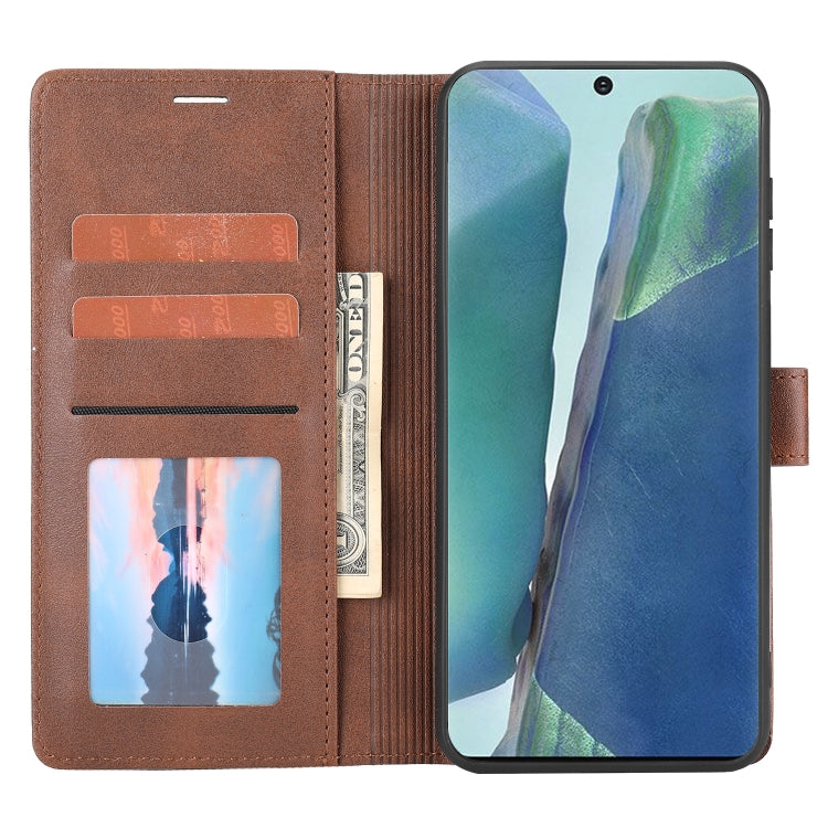 Para Samsung Galaxy Note20 Classic Wallet Flip Leather Case (marrón)