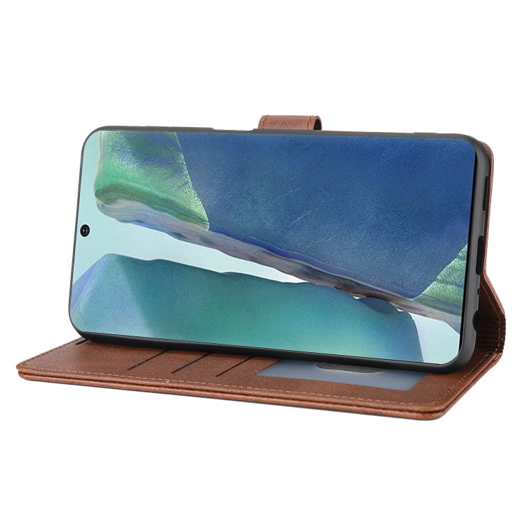 Para Samsung Galaxy Note20 Classic Wallet Flip Leather Case (marrón)