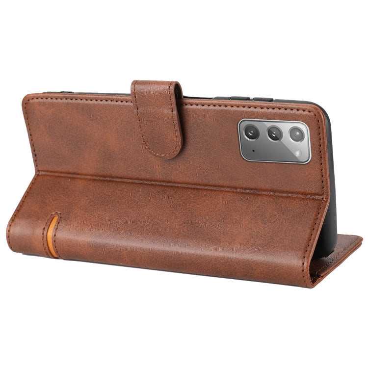 Para Samsung Galaxy Note20 Classic Wallet Flip Leather Case (marrón)