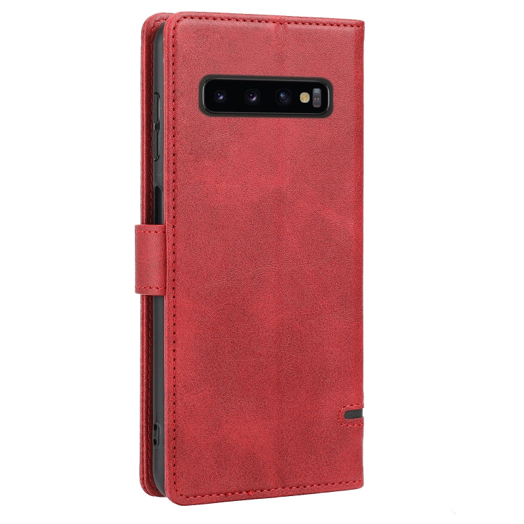 Para Samsung Galaxy S10 Classic Wallet Flip Leather Case (rojo)