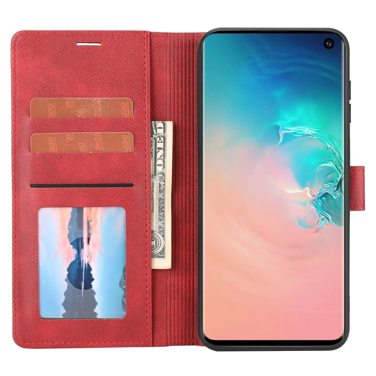 Para Samsung Galaxy S10 Classic Wallet Flip Leather Case (rojo)