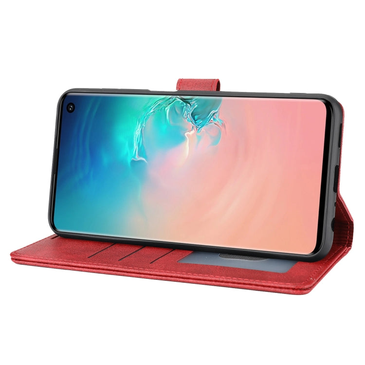 Para Samsung Galaxy S10 Classic Wallet Flip Leather Case (rojo)