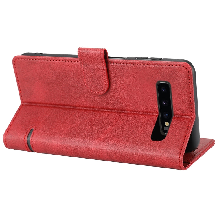 Para Samsung Galaxy S10 Classic Wallet Flip Leather Case (rojo)